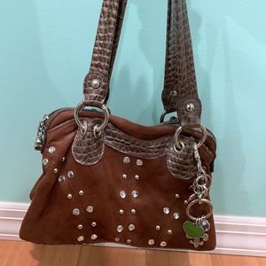 Kathy van zeeland brown soft purse